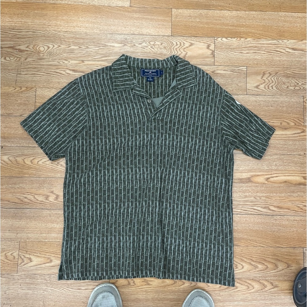Ralph Lauren Polo Sport green polo shirt Size L #preppy #golfwear